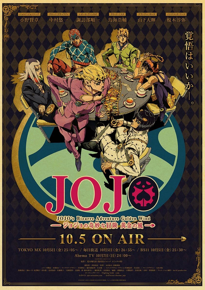 Poster JOJO Partie 5 JJFR2008 30x21 cm Official JoJo's Bizarre Adventure Merch