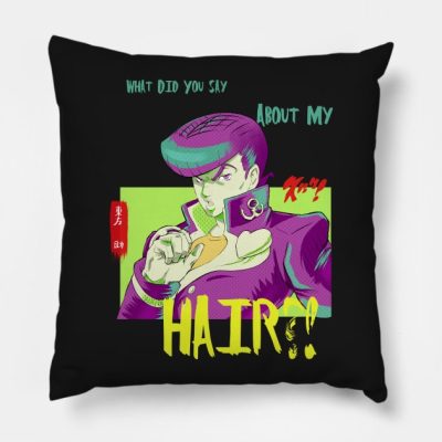JJBA Josuke Higashikata What Did You Say About My Hair Throw Pillow