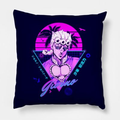 Jojo’s Bizarre Adventure Giorno Synthwave Throw Pillow