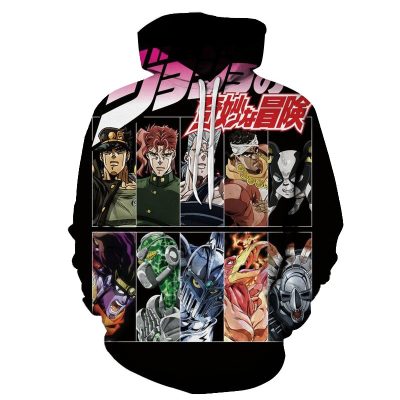 Casual Hip Hop Jojo’s Bizarre Adventure 3D Printed Hoodie