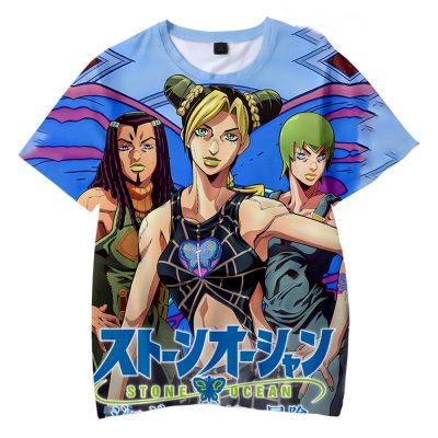 New Jojo’s Bizarre Adventure Stone Ocean 3D Printed T-shirt