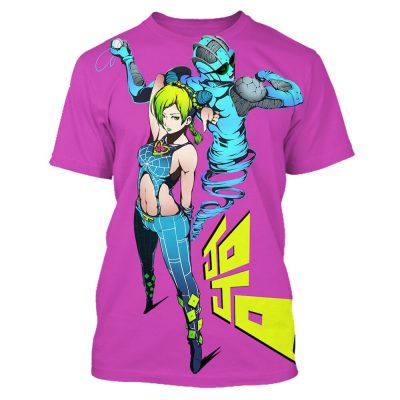 Oversized Jojo’s Bizarre Adventure 3D Printed T-shirt