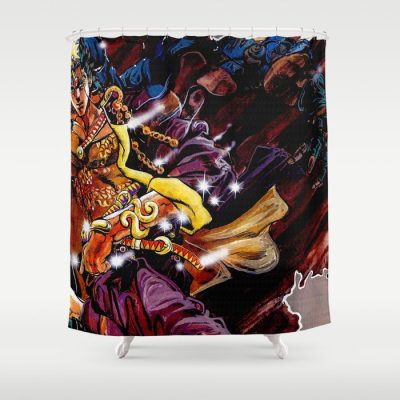 Jojo’s Bizarre Adventure Purple Rainstorm Shower Curtain