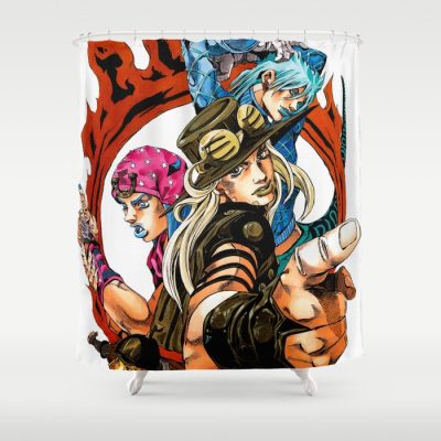 Jojo’s Bizarre Adventure Battle Tendency Bubbles Shower Curtain