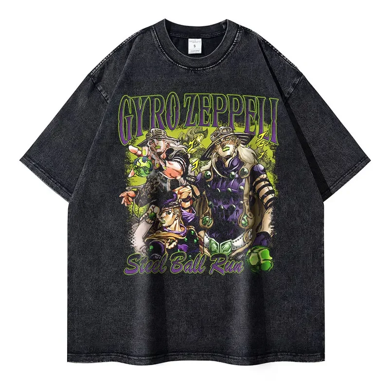 JoJos Vintage Washed Steel Ball Run PTTT0804 T-shirts