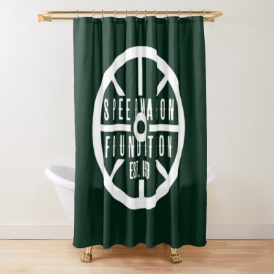 Sw Foundation White On Navy JJBA Shower Curtain