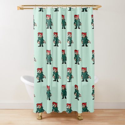 Kakyoin Noriaki Pixel Pattern JJBA Shower Curtain