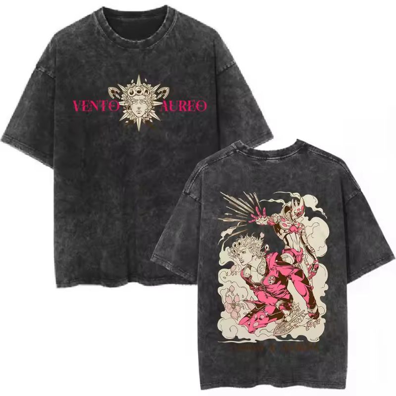 Vento Aureo Graphic PTTT249 JoJo Bizarre Adventure Washed T-Shirt