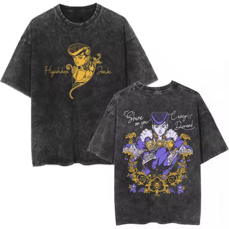 Vintage Acid Wash Anime PTTT249 Jojo Bizarre Adventure T-shirt